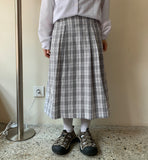 [BAONHAUS] Jelbi Check Banding Long Skirt