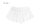 Gatti Button Frill Pleated Mini Skirt