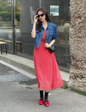 Fresh Denim Collar Short Jacket