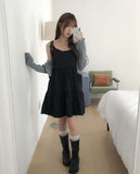 Mode Ribbed Open Frill Cardigan