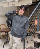 Kennen Fingerhole Wool Knit Zip-up