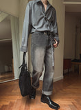 Baski Teen Washed Semi-Banding Denim Pants