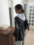 Homin Over Leather Collar Jacket