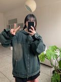 [unisex] Kuudi Two-Way Denim Slit Hood Jacket