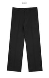 Fold semi-wide cotton pants