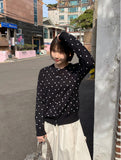 Bending Dot Round Cardigan
