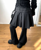 [Fake Layered] Luan Eyelet Layered Midi Skirt with Bootcut Pants