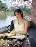 Onde Unbal shirring sleeveless blouse