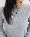 Rosa Boat Neck Ribbed Long Sleeve Tee