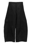 Curved Cotton Cargo Pants