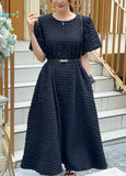 Poish Bubble Jacquard Flare Long One Piece