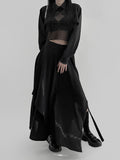 Poe wrap unbalanced long skirt