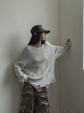 Space Damage Cable Knit