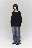 HAIRY WARM BOAT NECK KNIT
