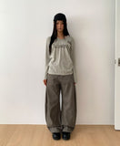 Juri Cut Pintuck Balloon Cotton Long Pants