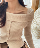 Lohavit Off Shoulder Ribbed Knit