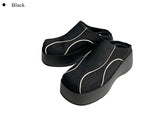 Rebel high heel platform mule slippers