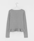 Dallo Henley Neck Frill Long Sleeve Tee