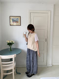 Selvk summer banding wide nylon pants