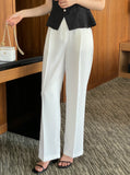 Hwie Pin Tuck Wide Straight Slacks