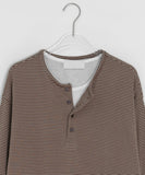 [unisex] Anri Warmer Henley Neck Over Long Sleeve Tee