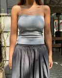 [U-BASIC] 2TYPE Ribbed Tube Top Sleeveless (with cup)