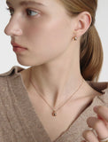 Champagne Full Moon Silver Mary Bowl Necklace