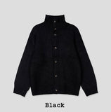 Stack High Neck Button Knit Cardigan