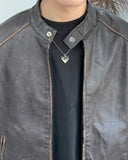 Fez Vintage Washing Leather Jacket