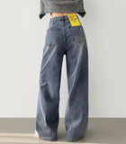 Full Span Banding Basic Wide Simple Denim Pants