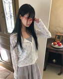 Nichu Flower Pattern Cardigan