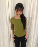 Repo Color Matching Button Three Quarter T-shirt