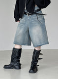 Quartet washed Bermuda denim