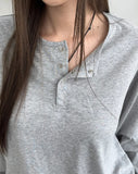 Kane Henley Neck Cotton Long Sleeve Tee