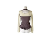 Baol Halter Frill Sleeveless Long Sleeve T-Shirt Set