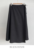 Nezuma Wrap Banding Denim Long Skirt