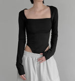 Ella Mix Square Neck Bodysuit Tee