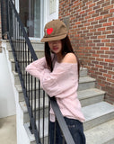 Gyoli cable pattern one-off-shoulder long-sleeved knit