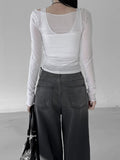 Layered set see-through tee