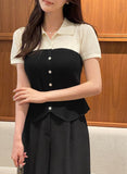 Angel Linen Pintuck Banding Half Slacks