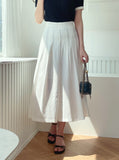 Mizel Pintuck Long Pleated Skirt
