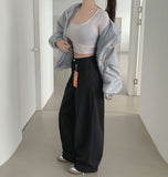 Banding Semi Wide 4-Season Cotton Pants