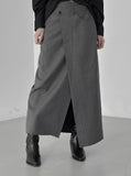 Belle Adjust Diagonal Unbalanced Long Skirt