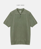 Ned linen collar short sleeve knit