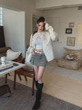 Vintage Fall-Up Cargo Mini Skirt