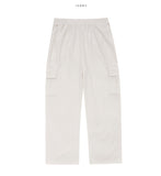 Pale corduroy cargo string pants