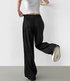 Summer Tencel Cooling Hem Snap Tick Long Wide Cotton Pants