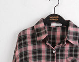 Deva vintage check brushed outer long sleeve shirt
