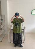 Checker Parachute Banding Wide Cargo Pants