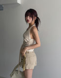 Mulit Side Shirring Strap Halter Sleeveless